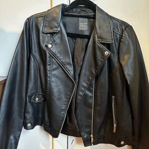 Primark Black Leather Biker Jacket